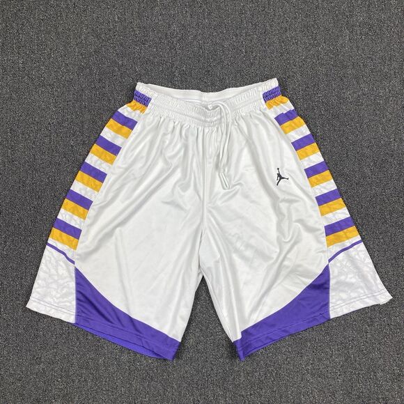 Jordan Lakers Colors Basketball Shorts Drawstring Jumpman Men’s Size Medium - Picture 1 of 6
